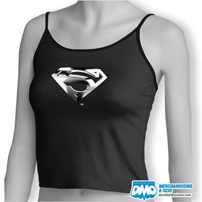 Top Superman Negro tirante fino Talla S