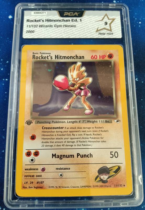 Gym Rocket Hitmonchan 1st Edition PSA 9